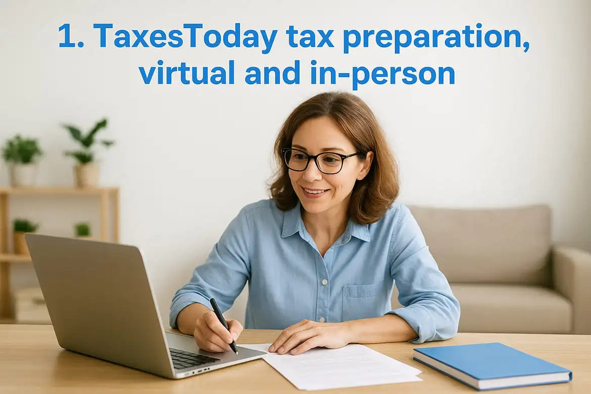 1. TaxesToday tax preparation, virtual and in-person