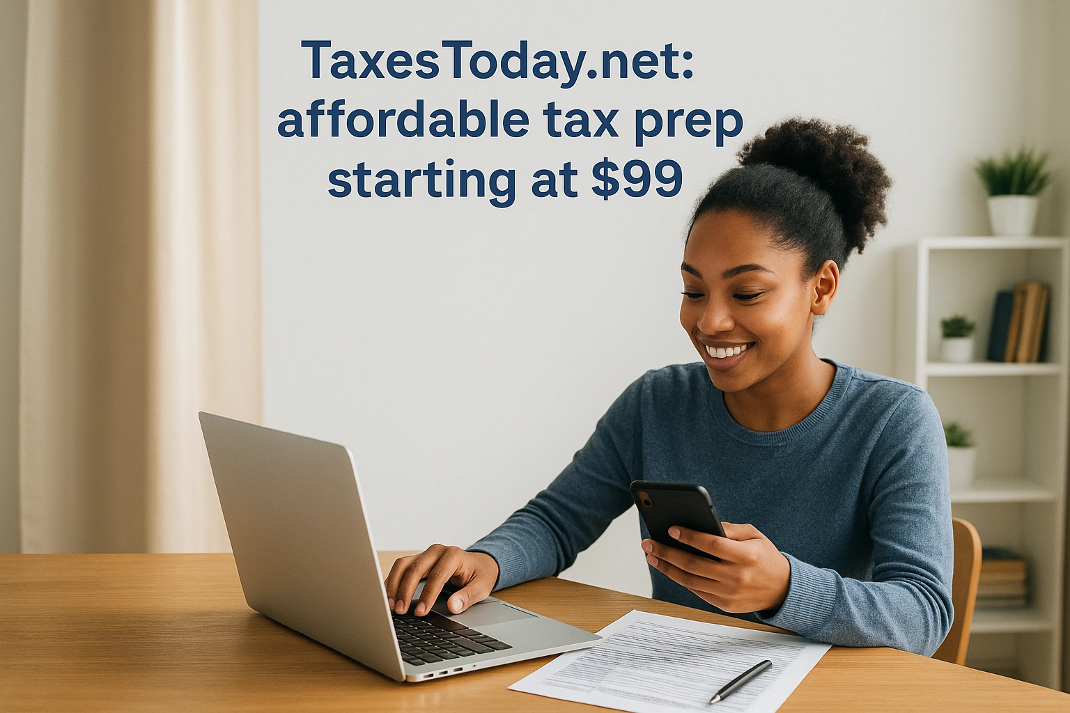 1. TaxesToday.net: affordable tax prep starting at $99