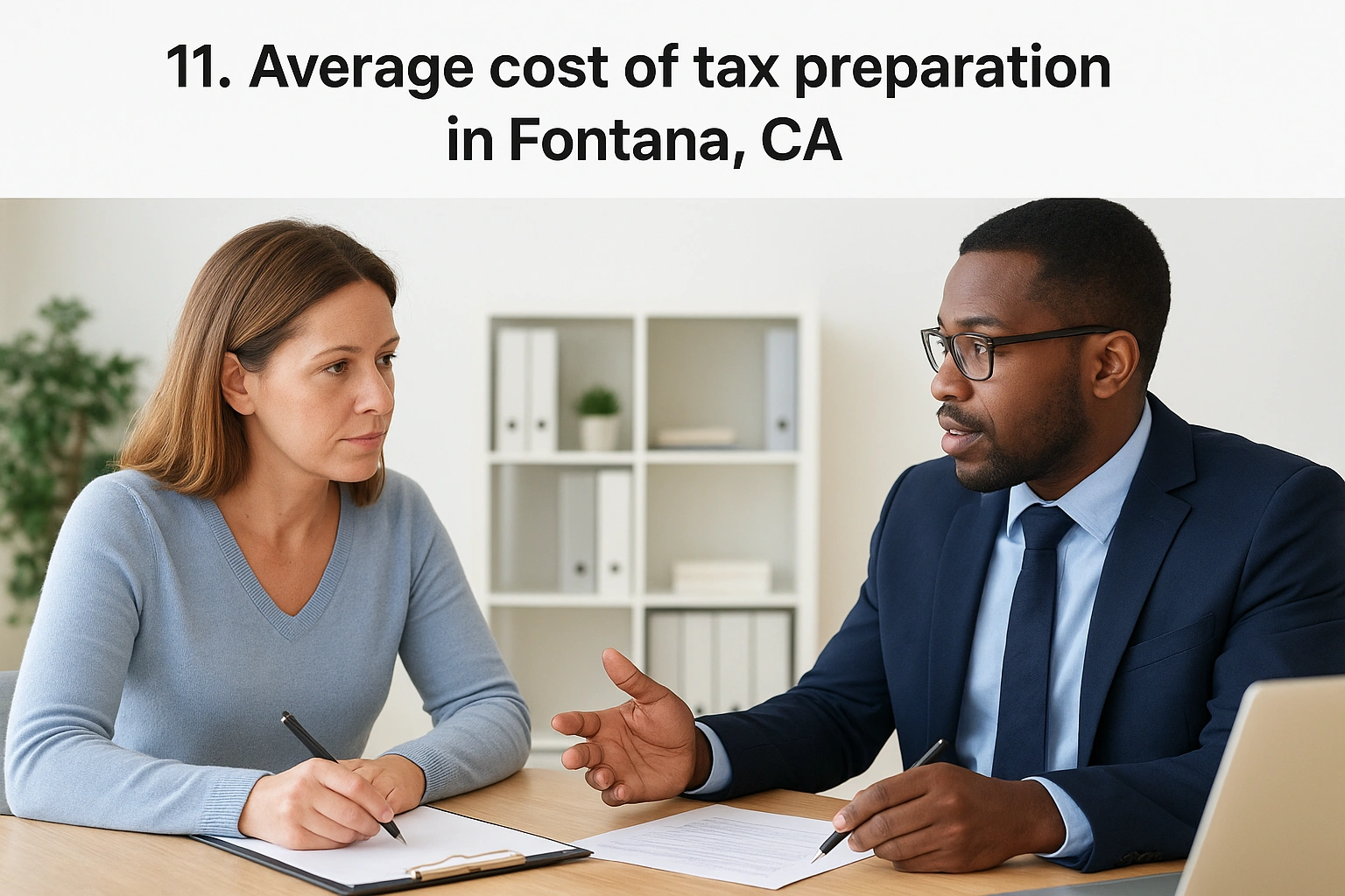 11. Average cost of tax preparation in Fontana, CA