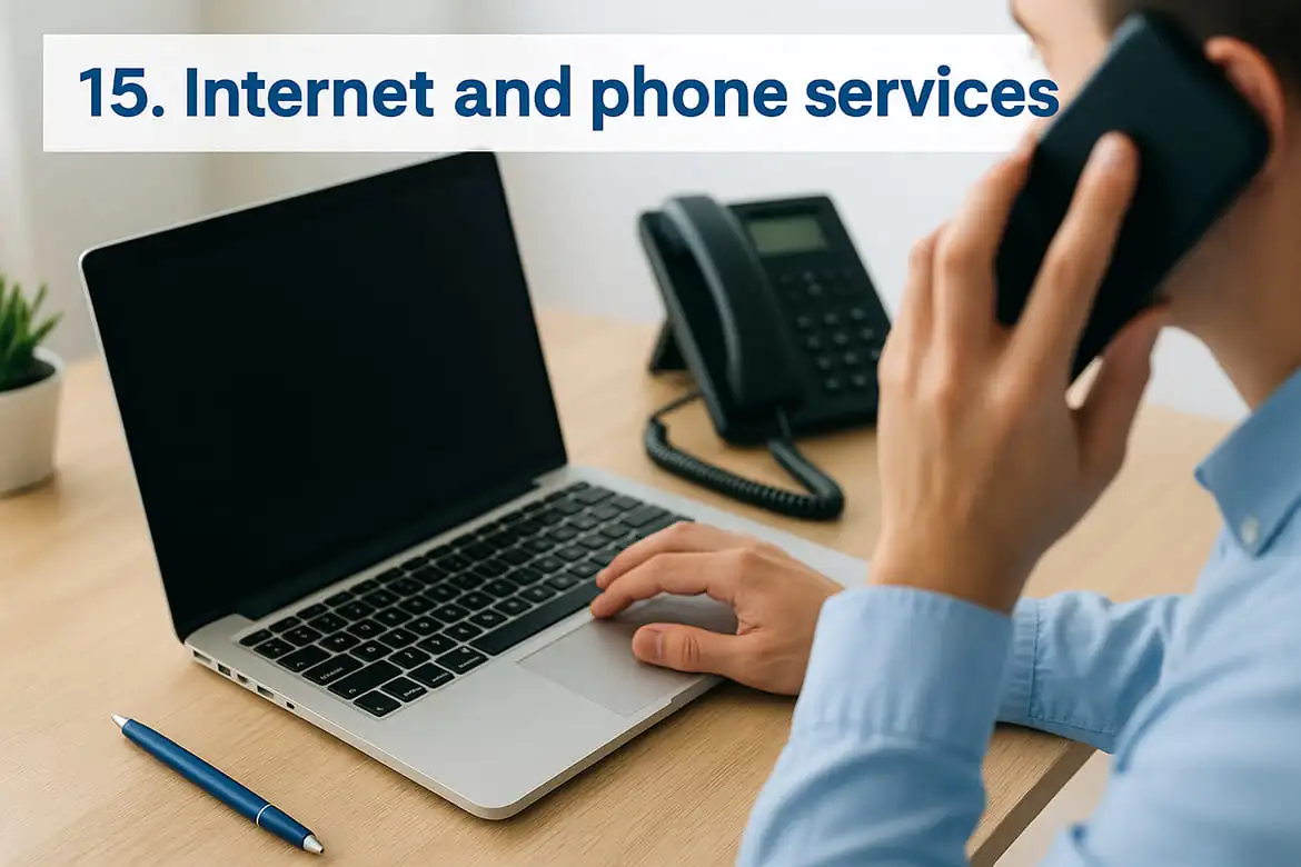 15. Internet and phone services