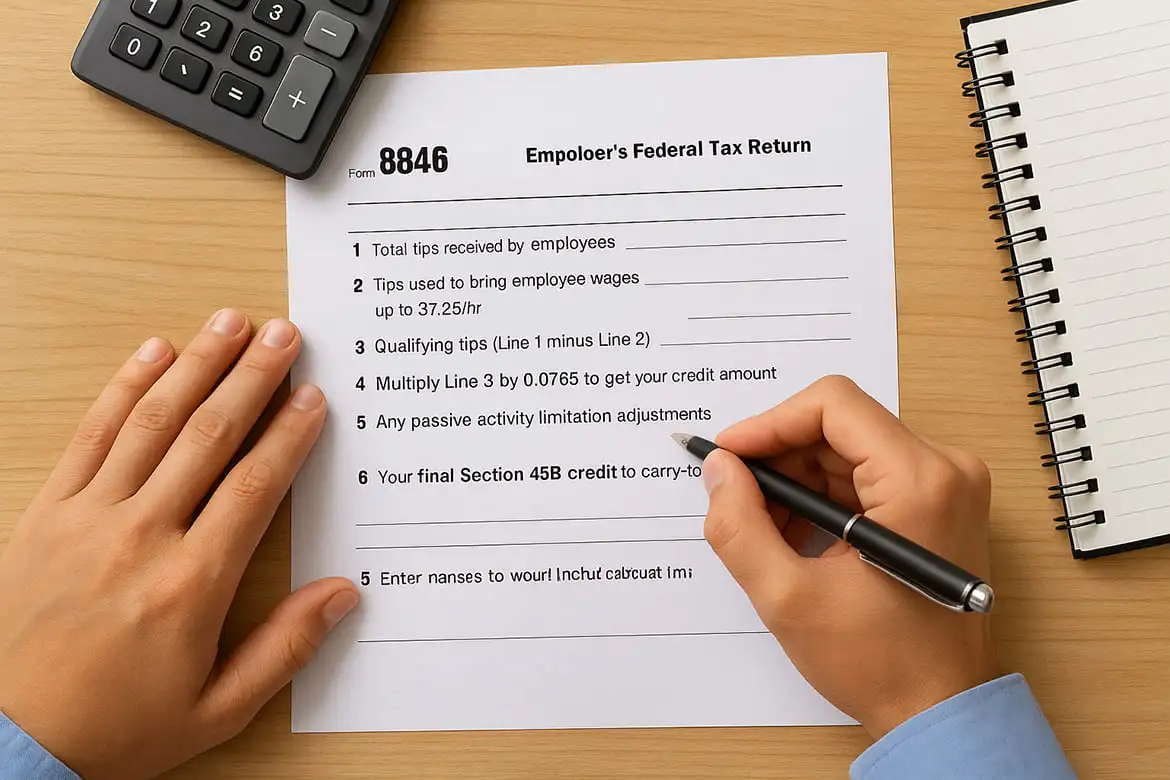Complete Form 8846 line by line