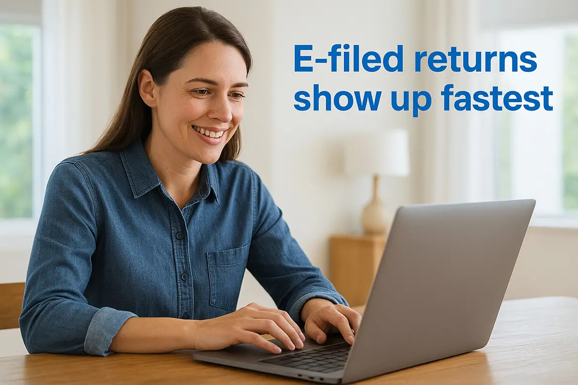 E-filed returns show up fastest