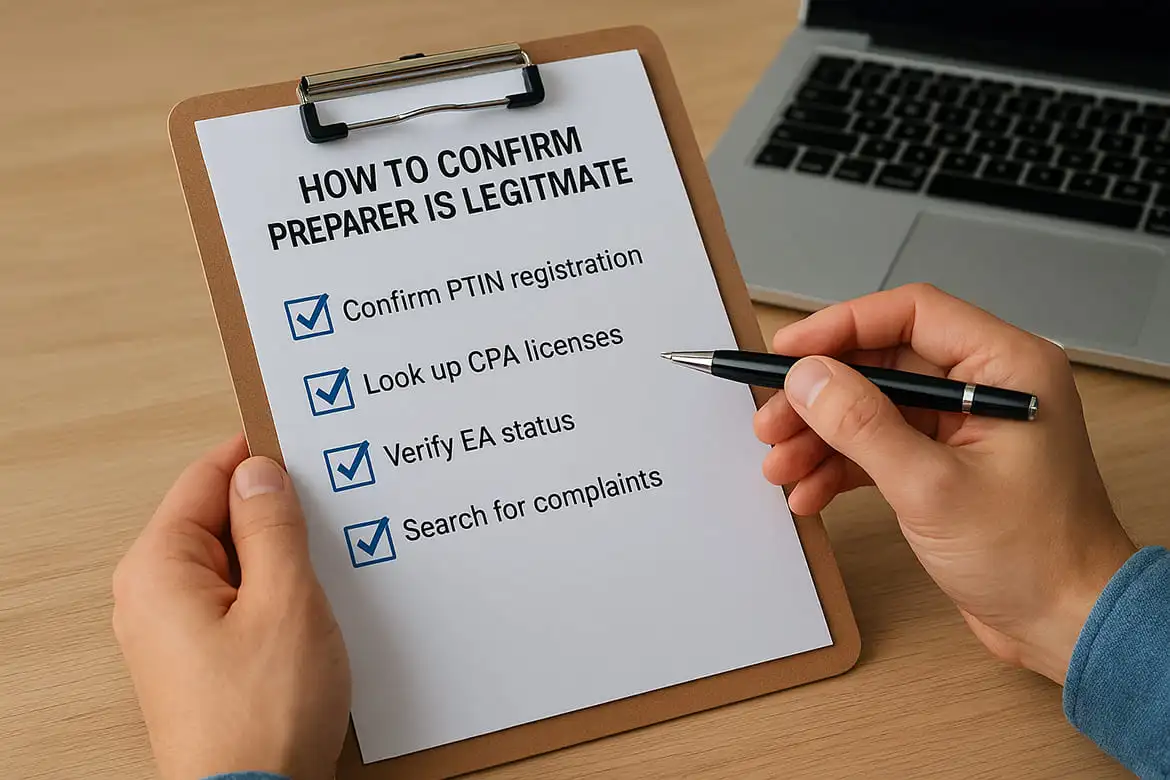 How to confirm a preparer is legitimate