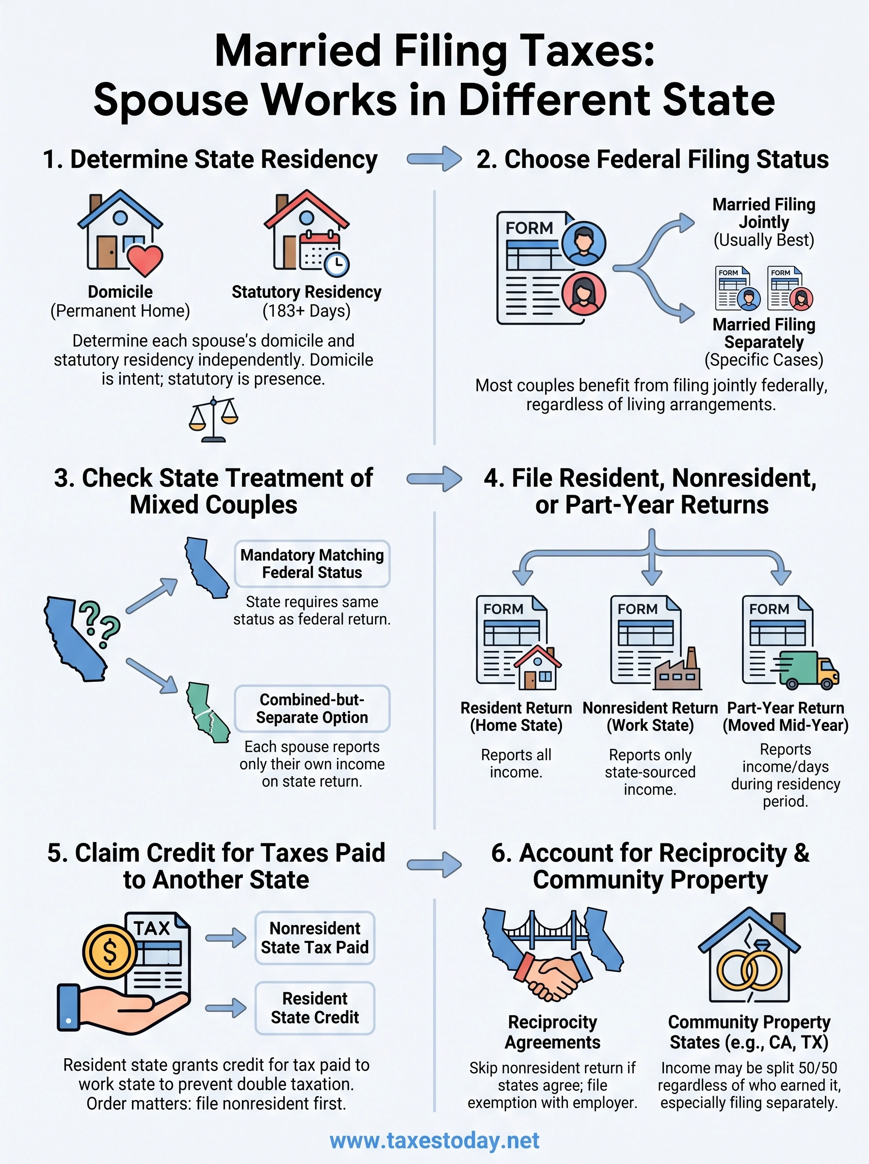 how to file taxes if spouse works in different state infographic