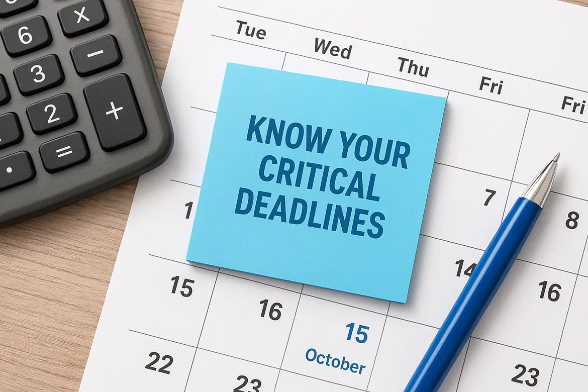 Know your critical deadlines
