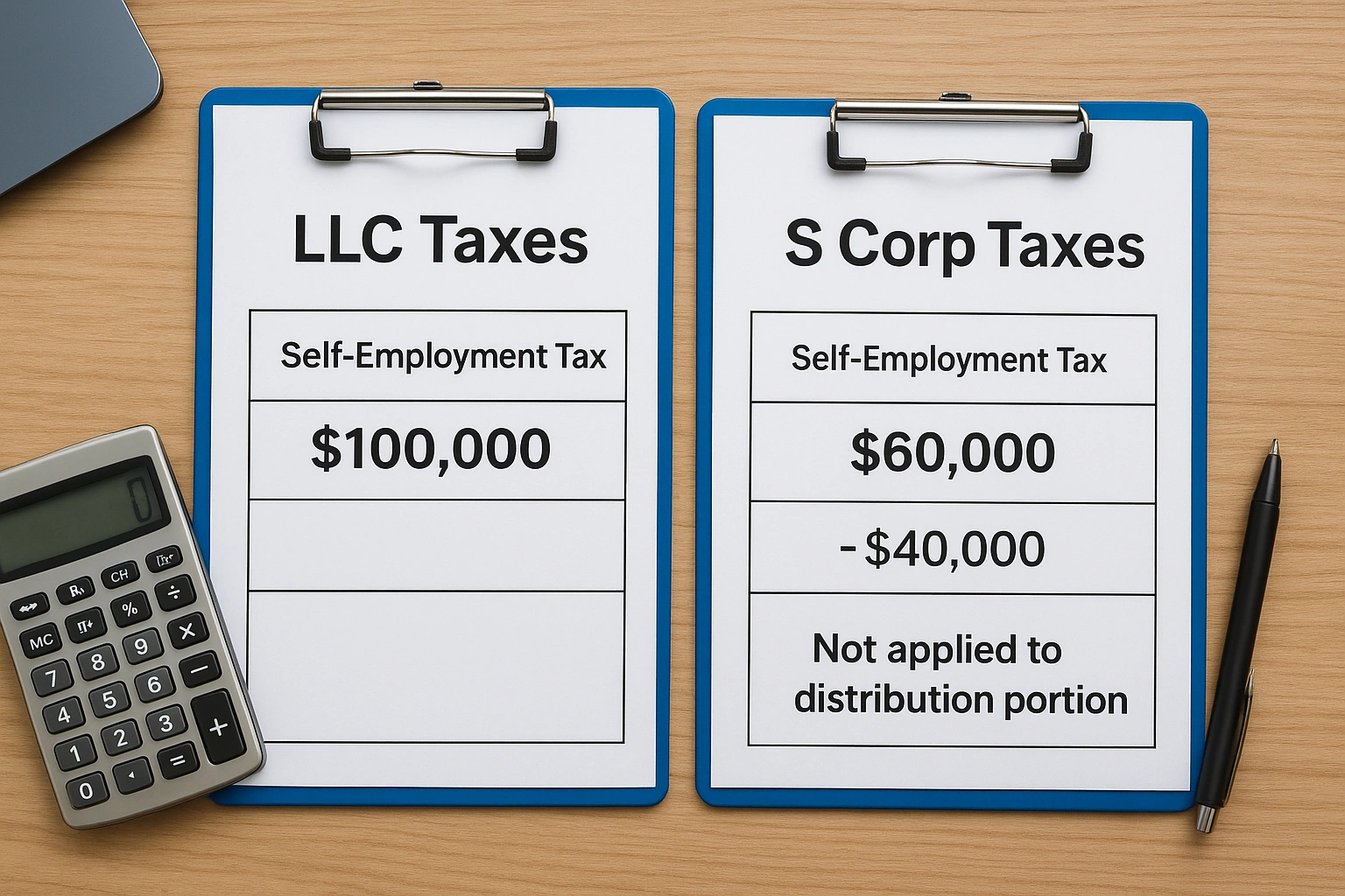 LLC taxes vs S corp taxes: a side-by-side look