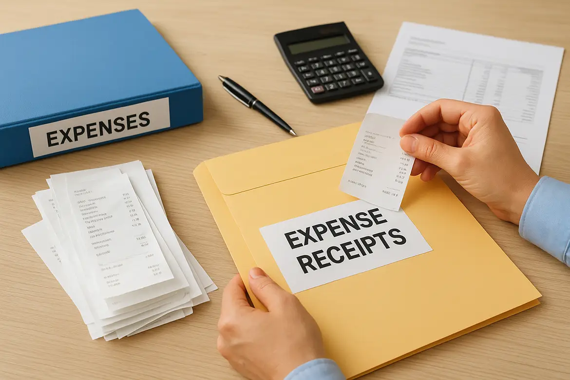 Organize expense receipts and records