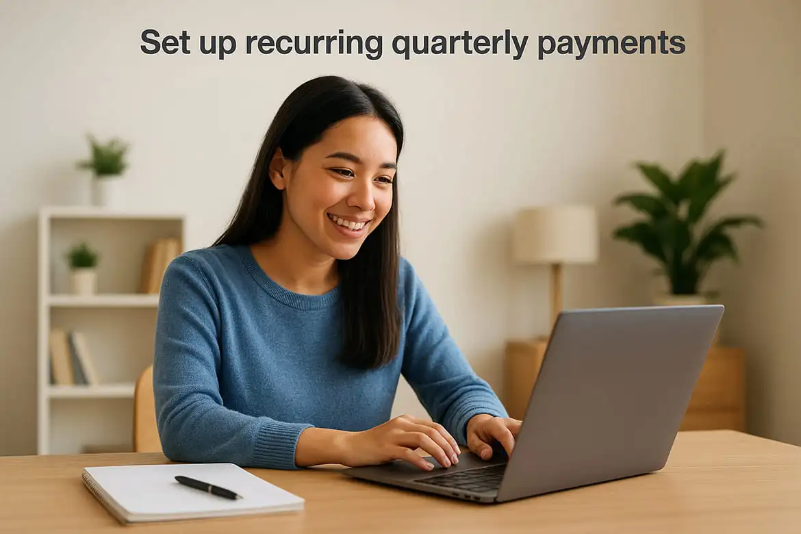 Set up recurring quarterly payments