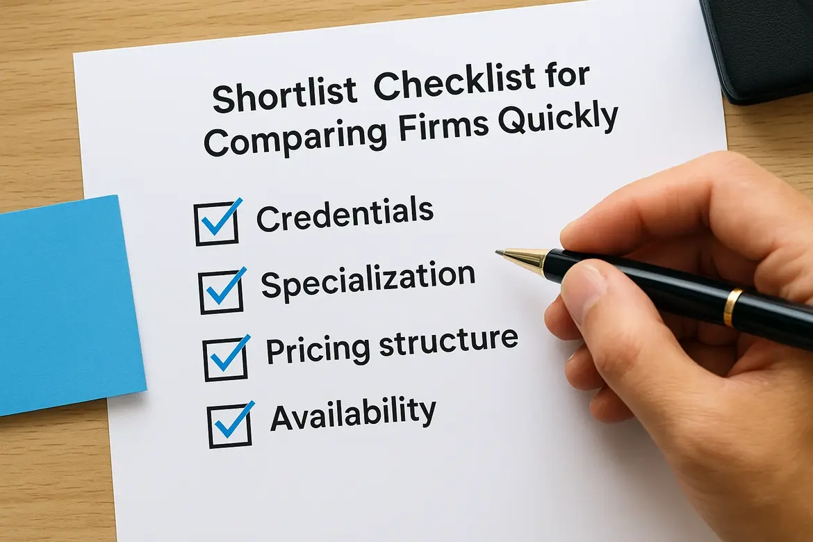 Shortlist Checklist for Comparing Firms Quickly