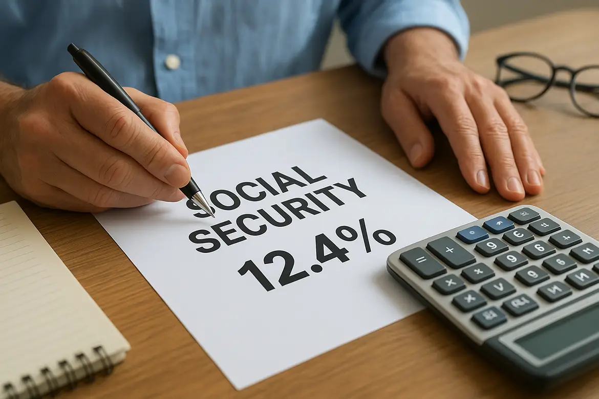 Social Security portion: 12.4 percent