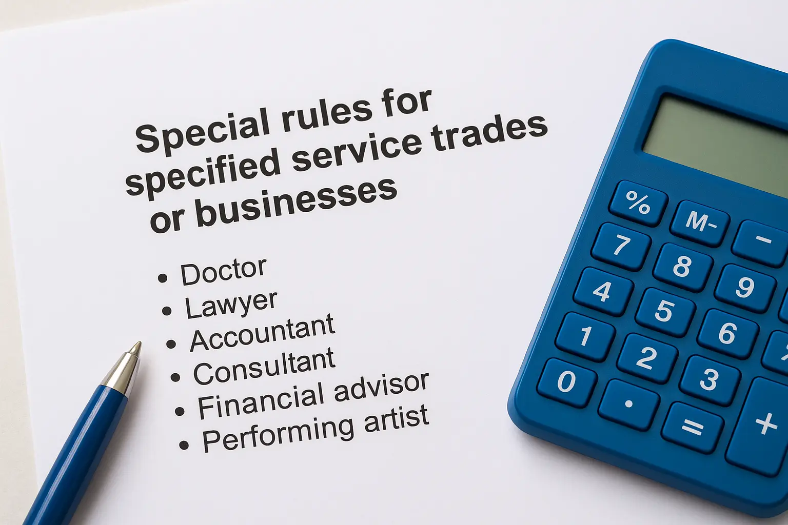 Special rules for specified service trades or businesses