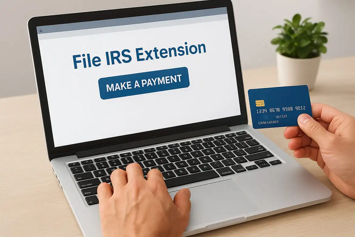Step 1. File online by making an IRS extension payment
