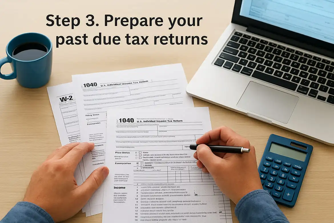 Step 3. Prepare your past due tax returns