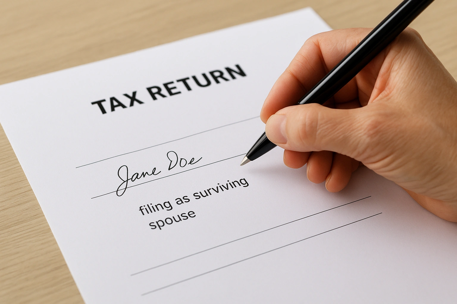 Step 3. Sign the return as surviving spouse or representative