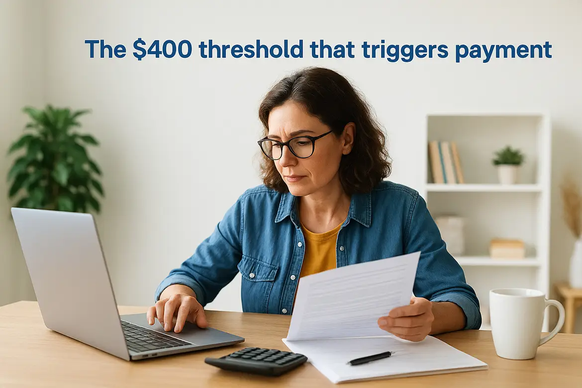 The $400 threshold that triggers payment