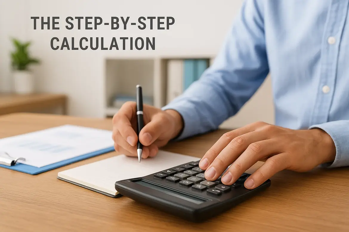 The step-by-step calculation