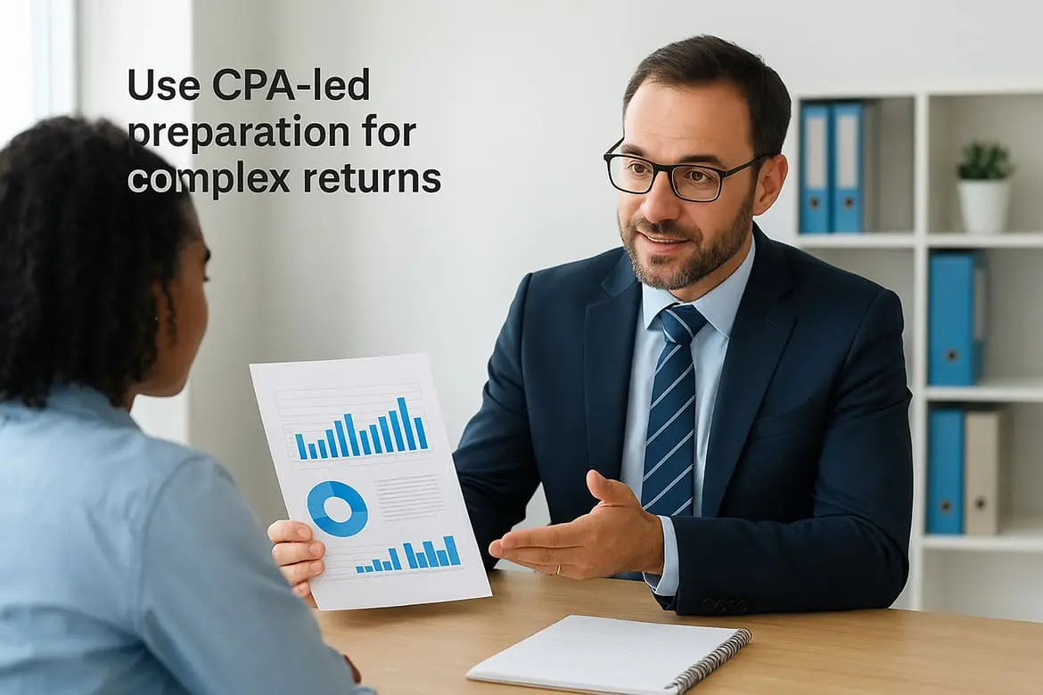 Use CPA-led preparation for complex returns
