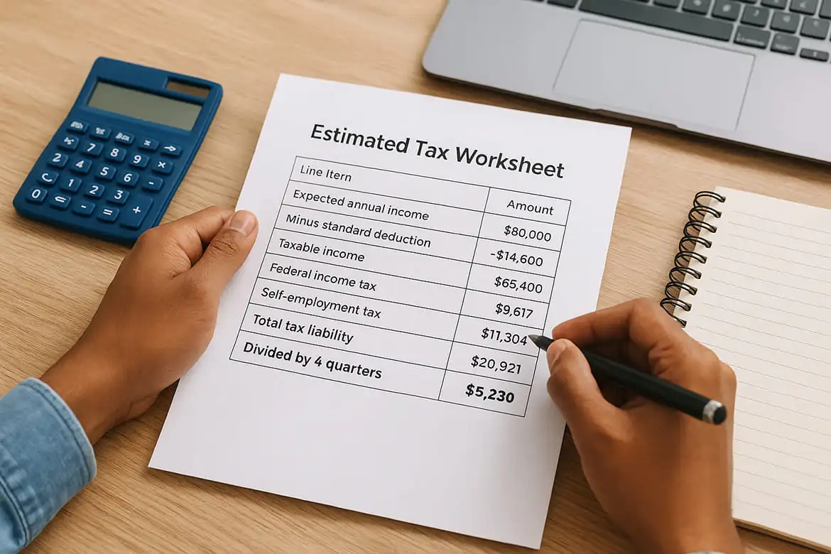 Use the quarterly payment worksheet