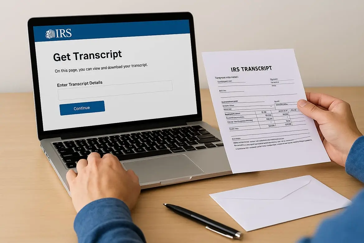 Using the IRS Get Transcript online and by mail