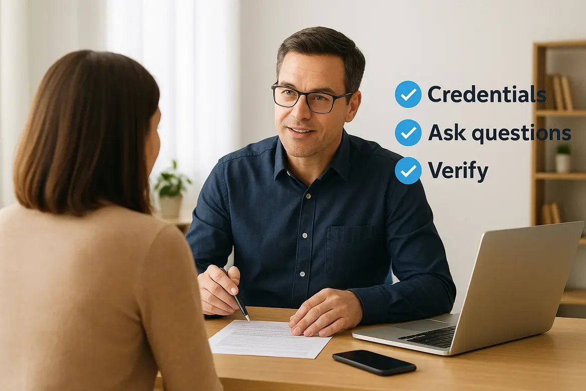 Verify credentials and ask the right questions