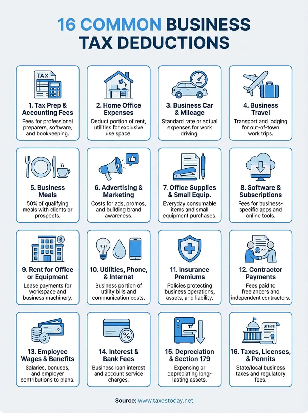 what are business tax deductions infographic