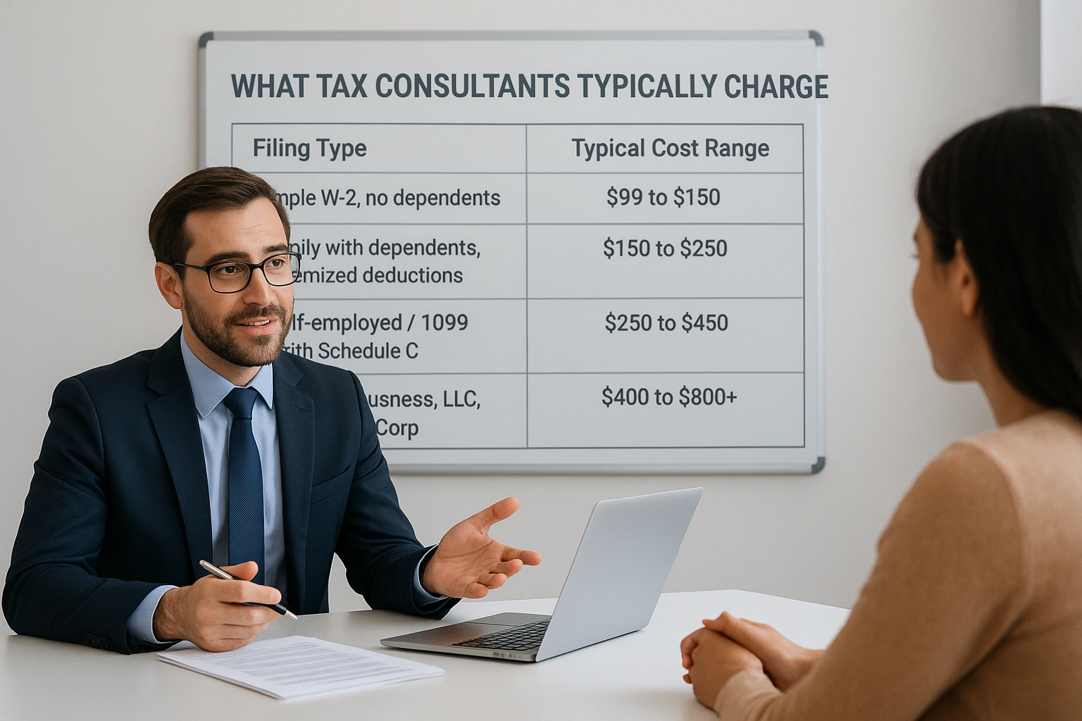 What tax consultants typically charge