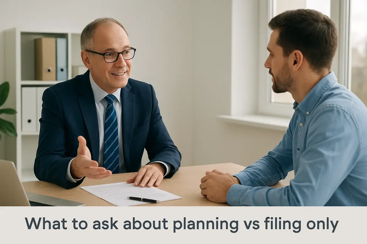 What to ask about planning vs filing only