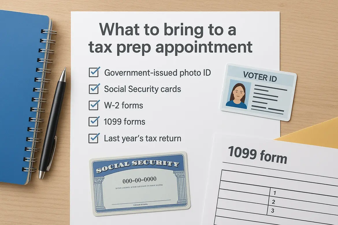 What to bring to a tax prep appointment